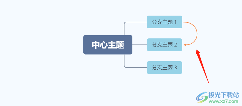 ​xmind在主题之间添加箭头的教程