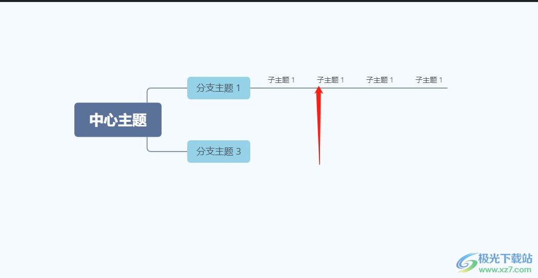 xmind在前后两个分支中间再插入一级的教程