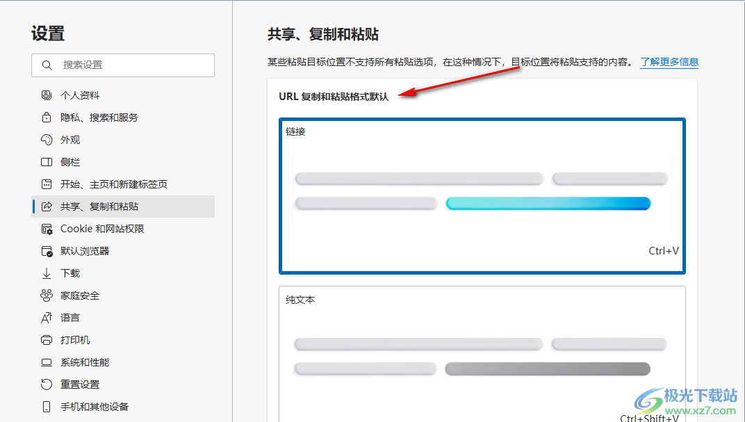 Edge浏览器设置复制粘贴格式为纯文本的方法