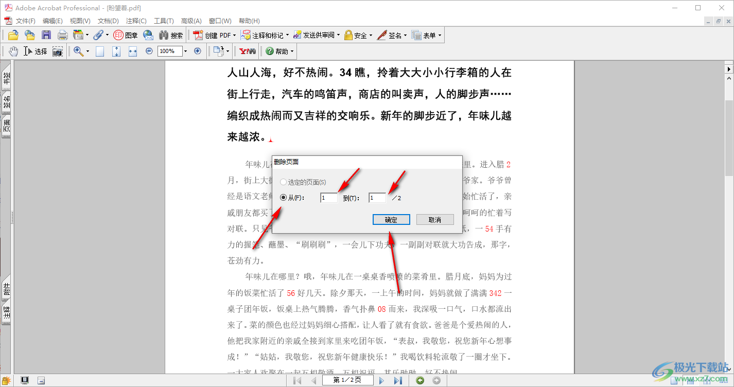 adobe acrobat pro删除其中一页的方法