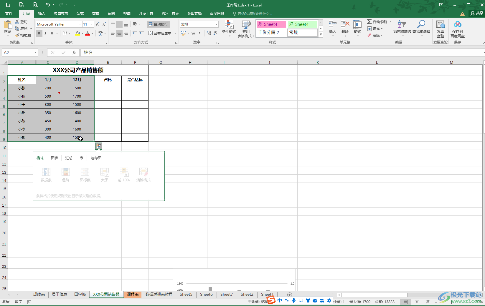 Excel表格中使用数据透视表功能的方法教程
