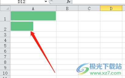 excel单元格只填充一半颜色的教程