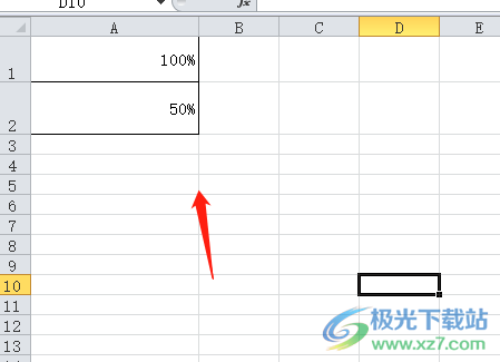 excel单元格只填充一半颜色的教程