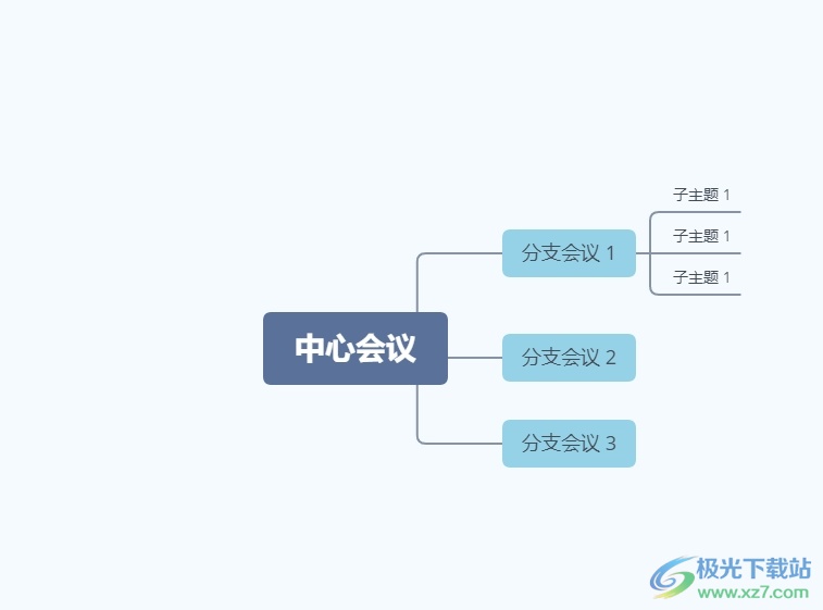 xmind为多个子主题添加概要的教程