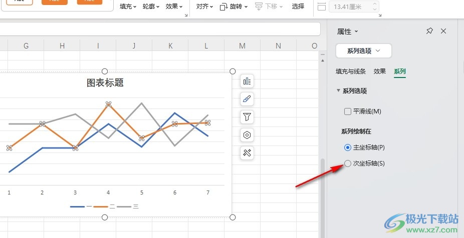 WPS Excel设置两个纵坐标的方法