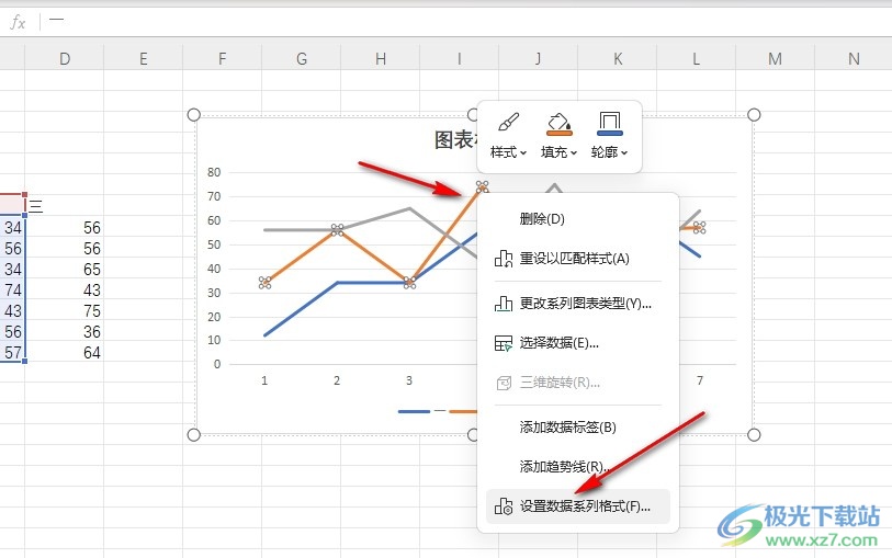 WPS Excel设置两个纵坐标的方法