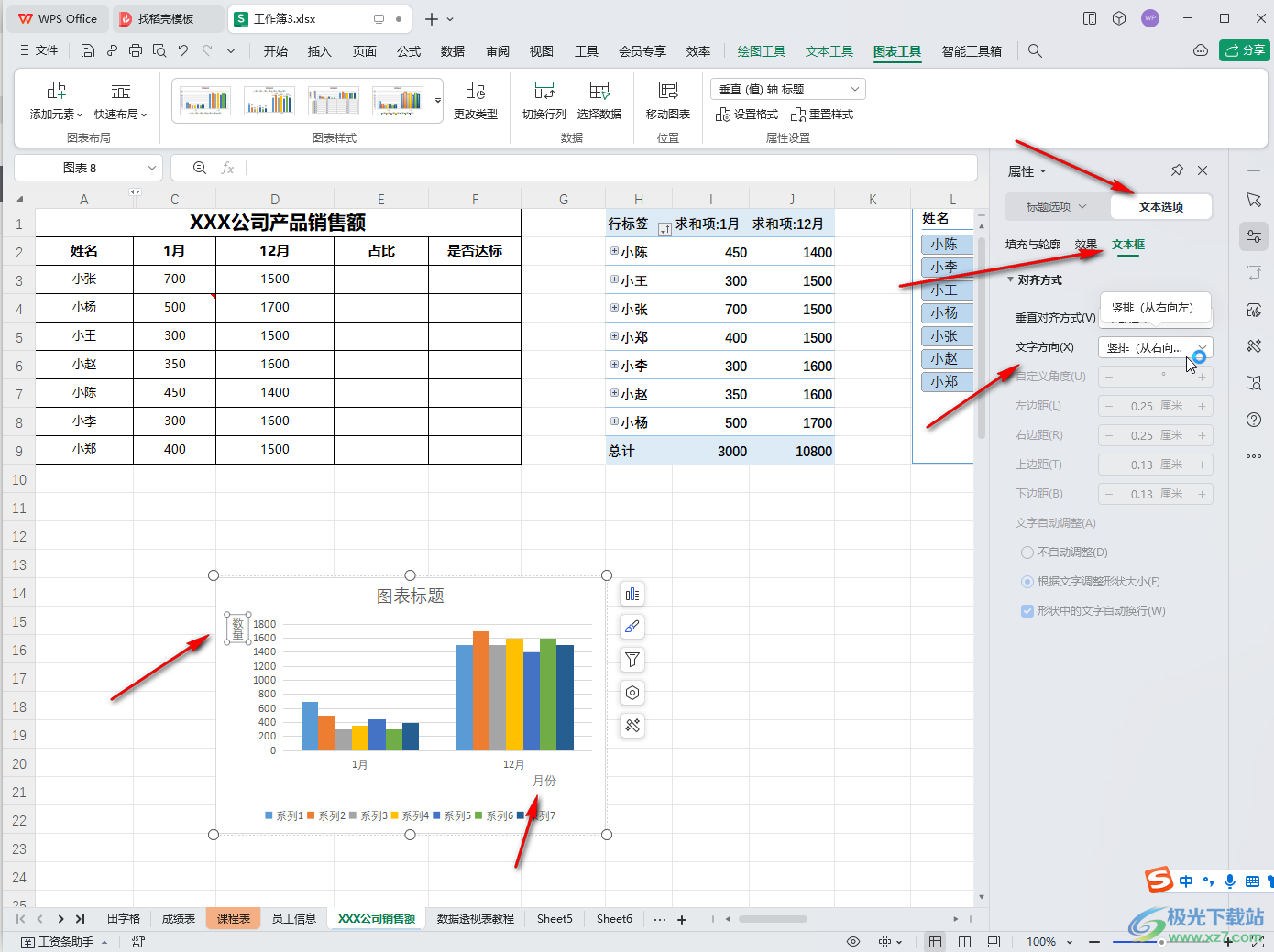 WPS表格电脑版添加坐标轴标题的方法教程