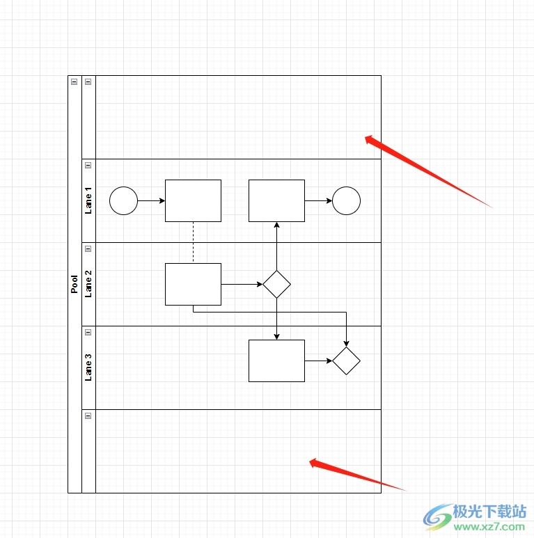 Draw.io给泳道图添加新泳道的教程