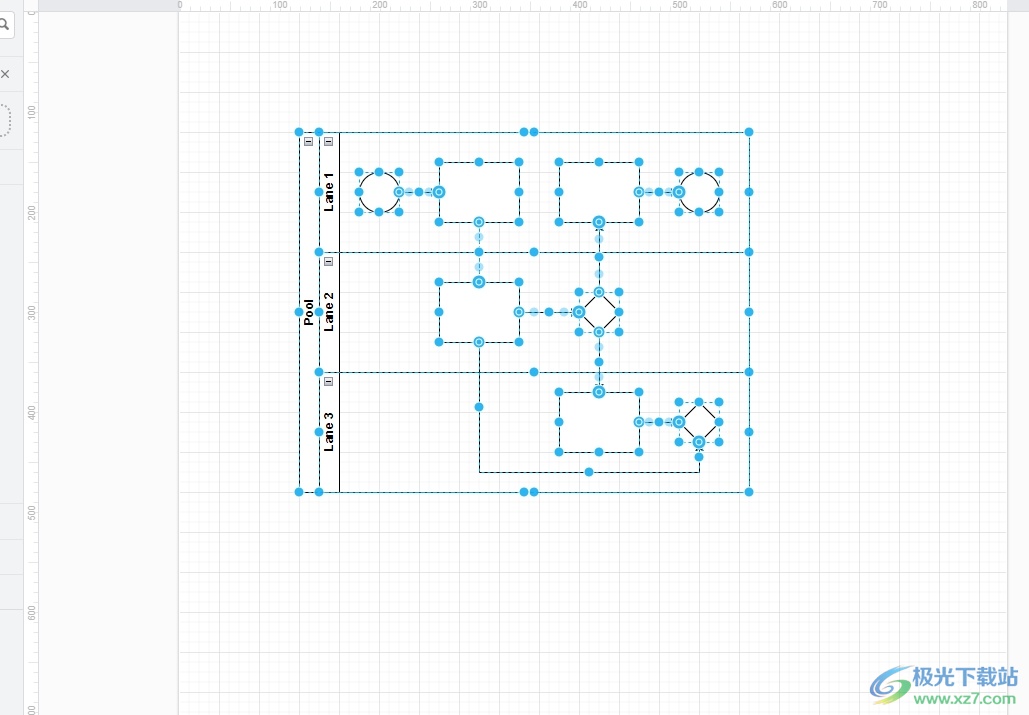 Draw.io给泳道图添加新泳道的教程