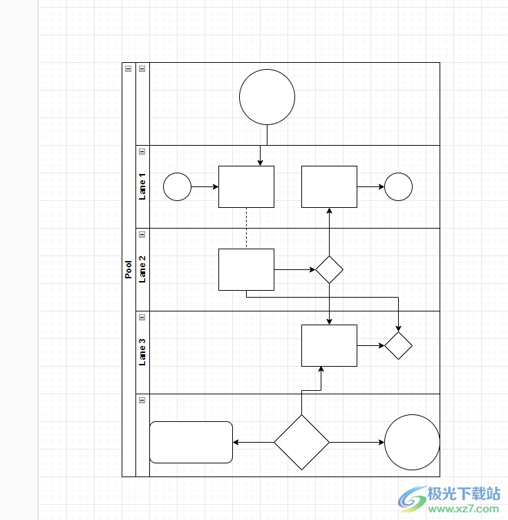 Draw.io给泳道图添加新泳道的教程