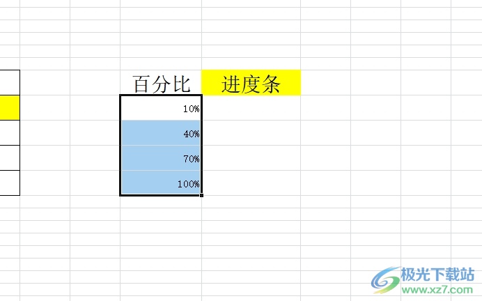 excel添加百分比进度条的教程