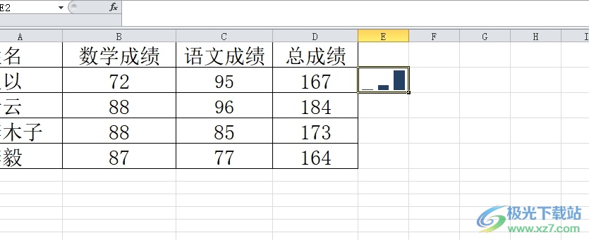 ​excel单独在一个单元格中插入迷你图的教程