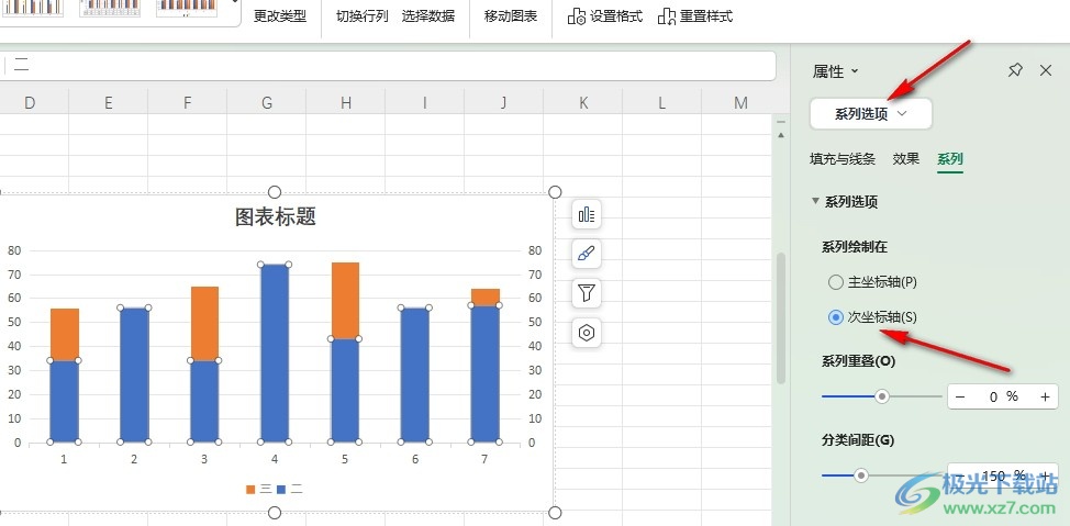 WPS Excel设置两个Y轴的方法