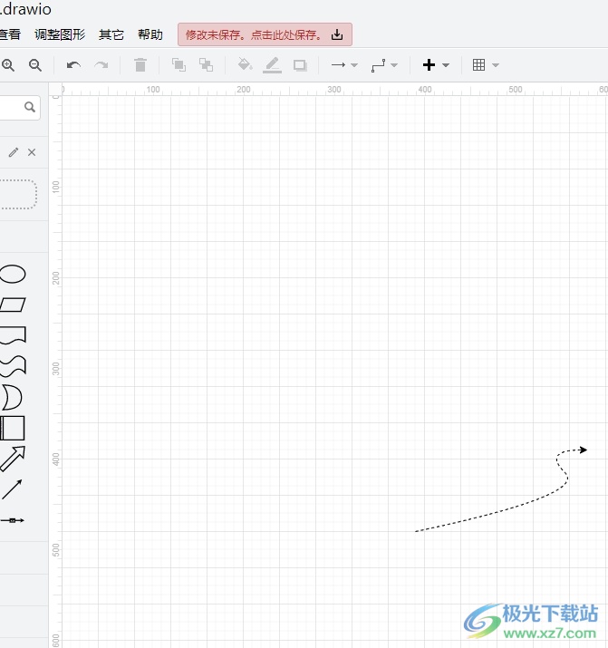 Draw.io箭头设置成虚线的教程