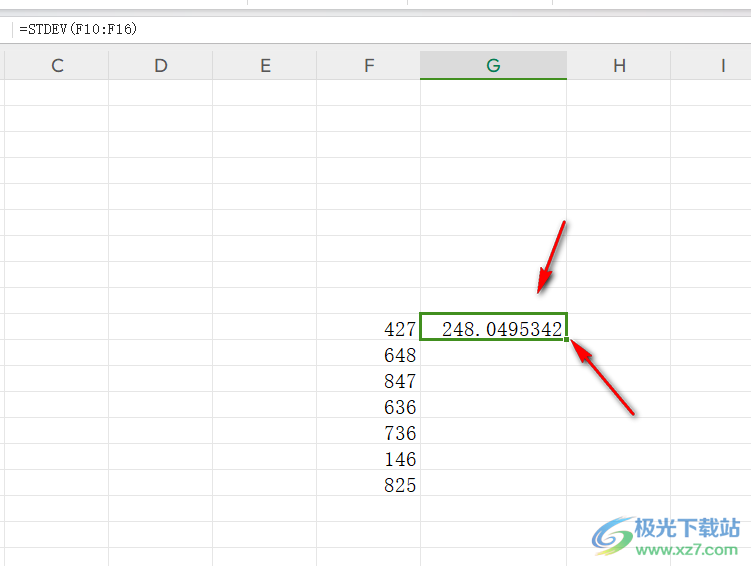 WPS Excel表格如计算标准偏差的方法