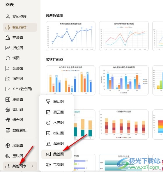 WPS Exce在表格中插入桑基图的方法