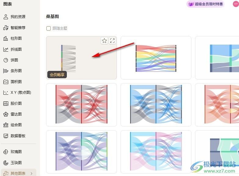 WPS Exce在表格中插入桑基图的方法