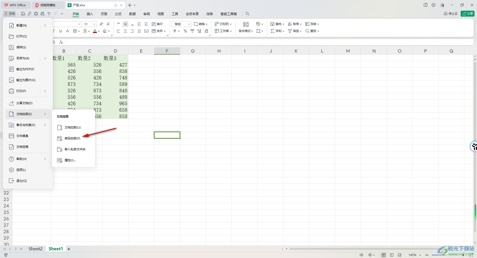 WPS Excel设置密码加密的方法