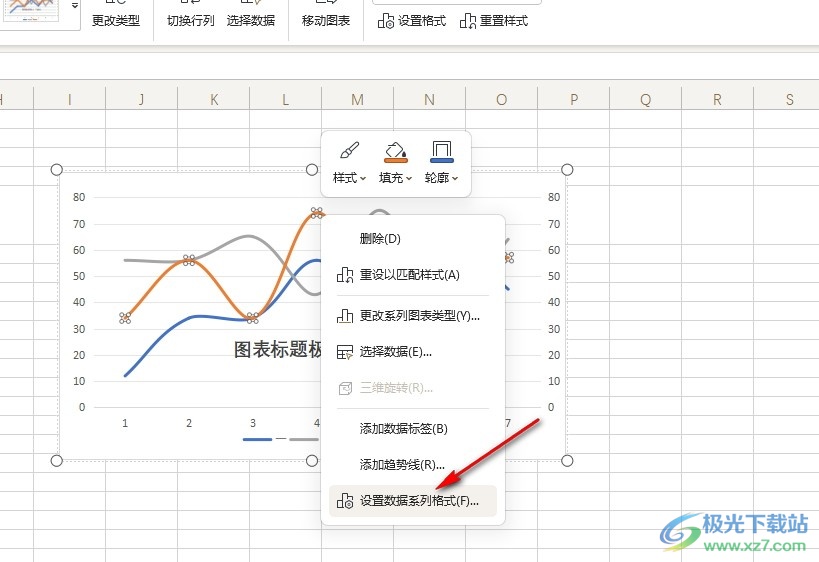 WPS Excel折线图更改数据标记形状的方法