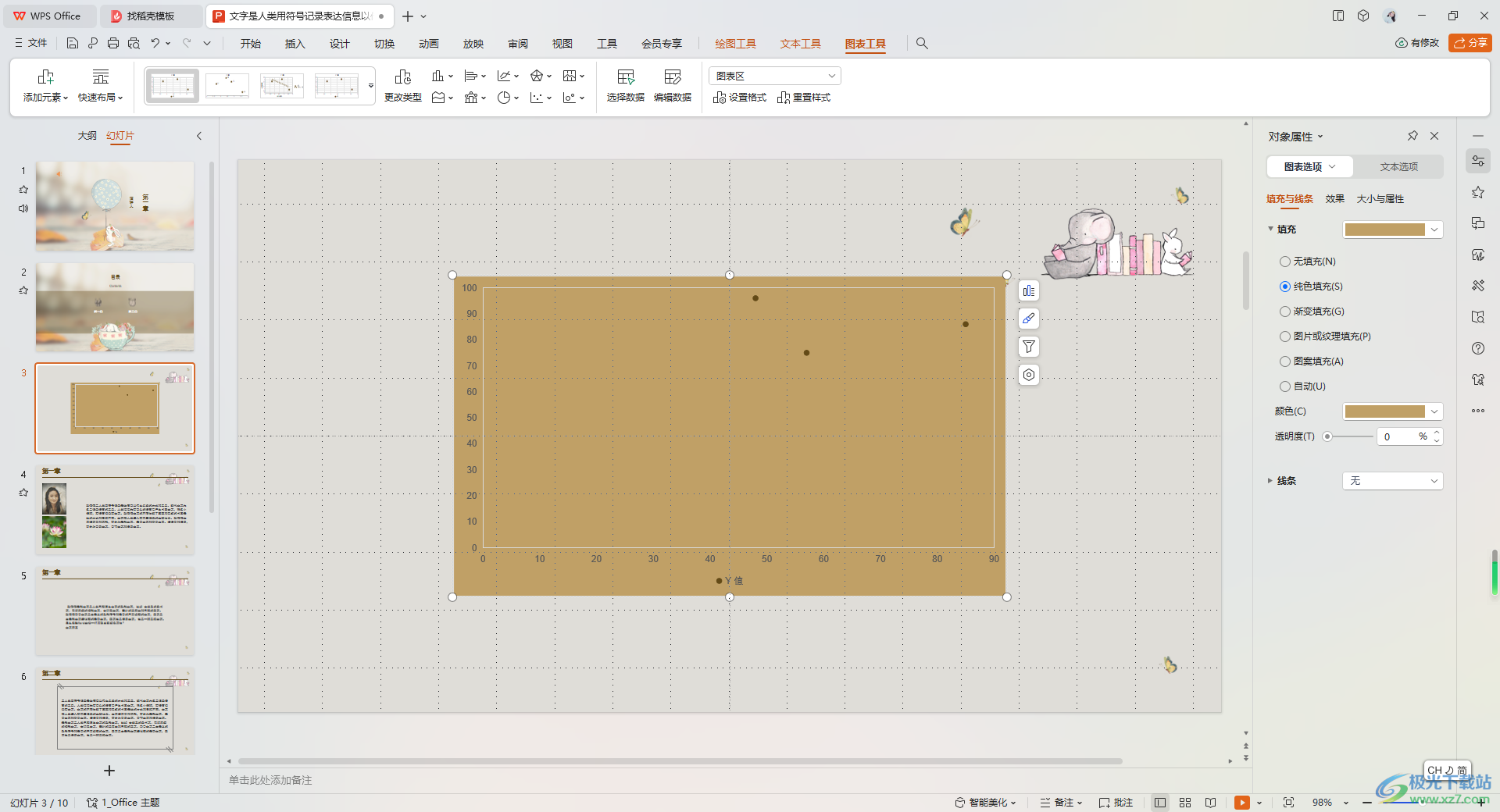 WPS PPT制作散点图表的方法