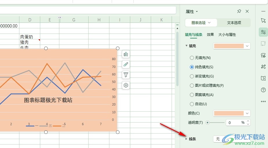 WPS Excel表格给图表添加边框的方法