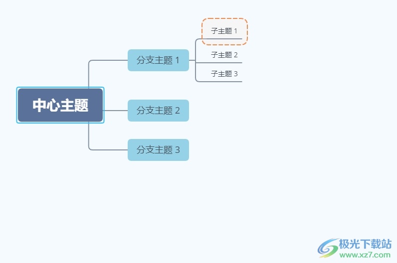 ​xmind把子主题间距调小的教程