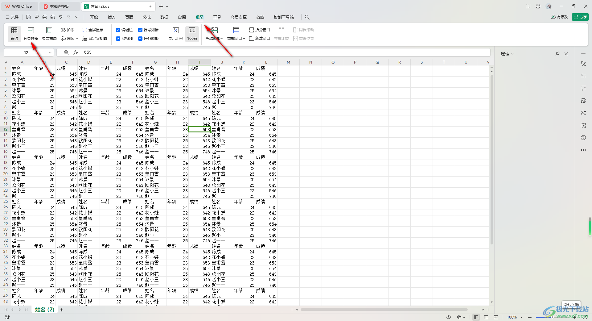 WPS Excel表格中查看页数的方法