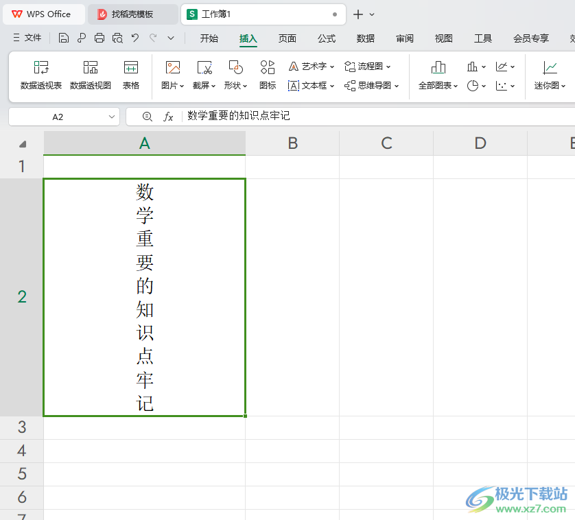 WPS Excel中将横排文字变成竖排显示的方法