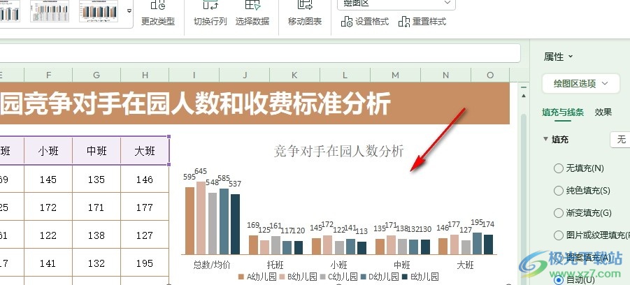 WPS Excel表格取消图表边框的方法