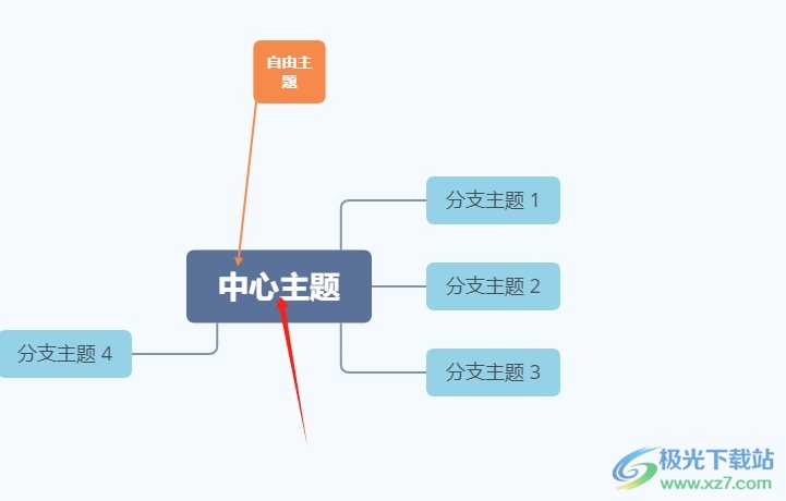 ​xmind将一个主题联系到另一个主题的教程