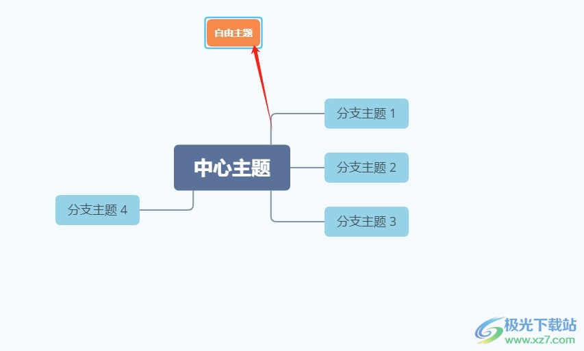 ​xmind将一个主题联系到另一个主题的教程