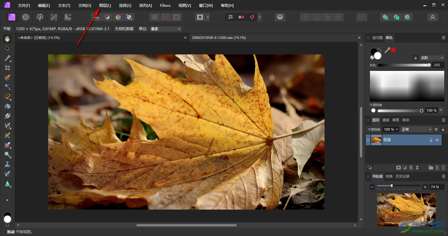 Affinity Photo2为图片添加晕影效果的方法