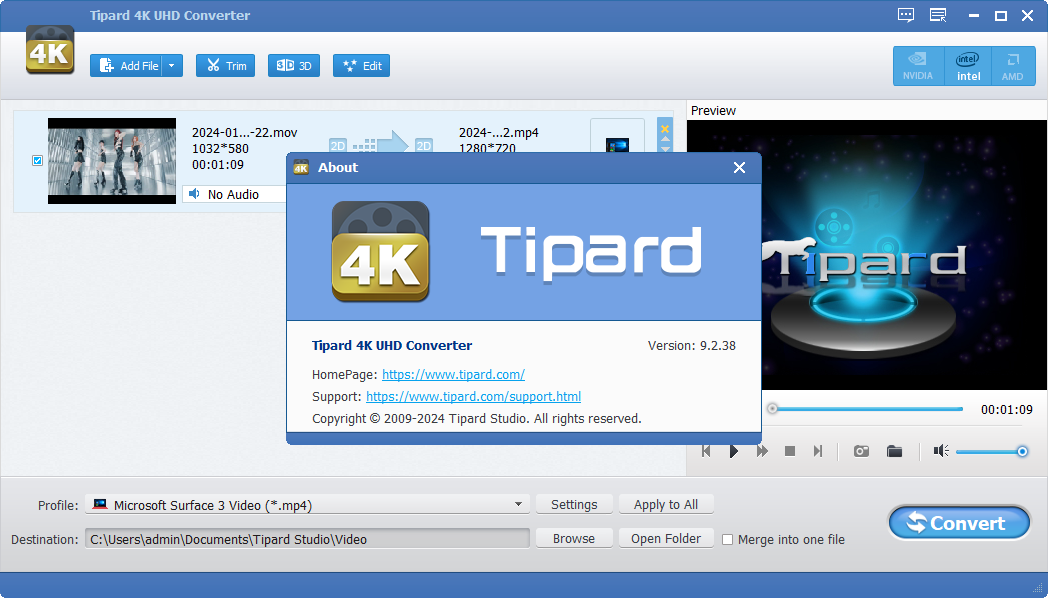 Tipard 4K UHD Converter(4K视频转换器)