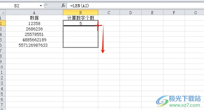 ​excel计算单元格中数字个数的教程