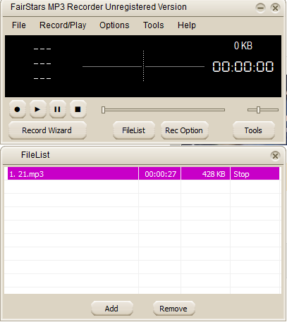 FairStars MP3 Recorder(录音软件)(1)