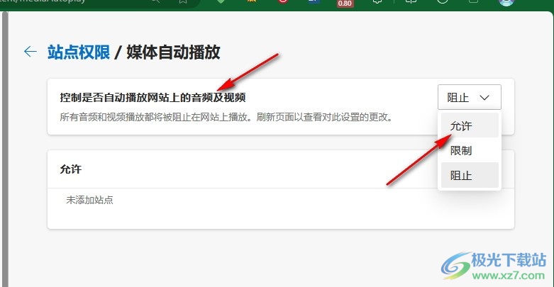 Edge浏览器开启媒体自动播放功能的方法