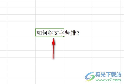 wps excel设置将文字竖排显示的方法