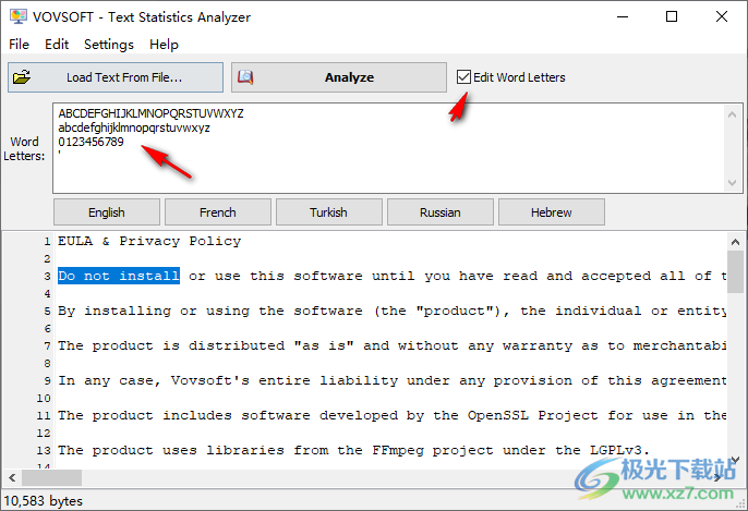 VovSoft Text Statistics Analyzer(文本统计分析)