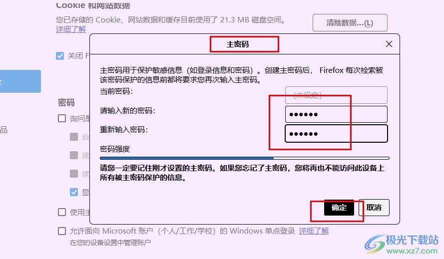 火狐浏览器设置信息保护主密码的方法