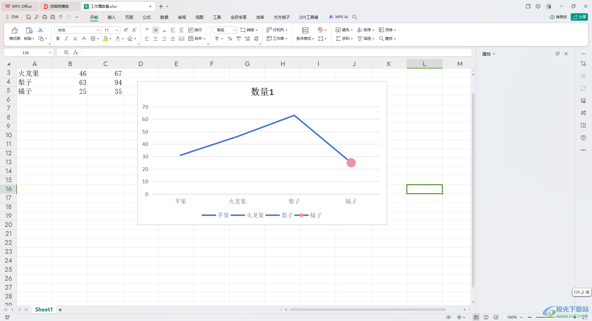 WPS Excel在折线图的折线末尾添加实心圆的方法