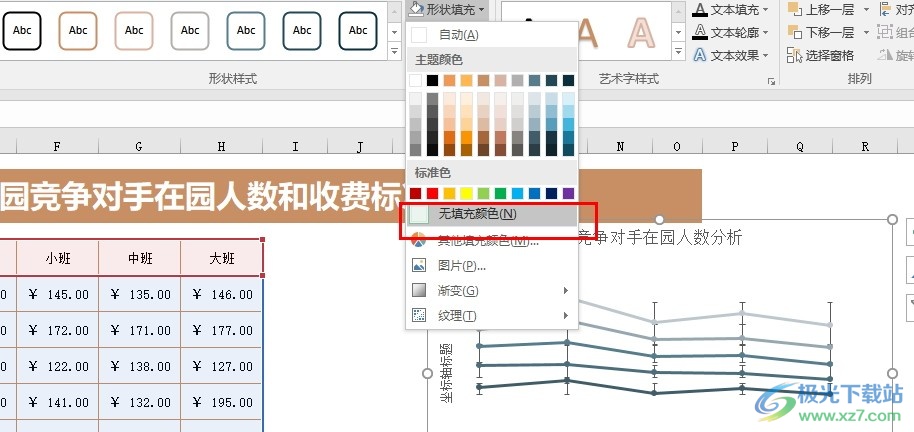 Excel表格文档将折线图变为透明背景的方法