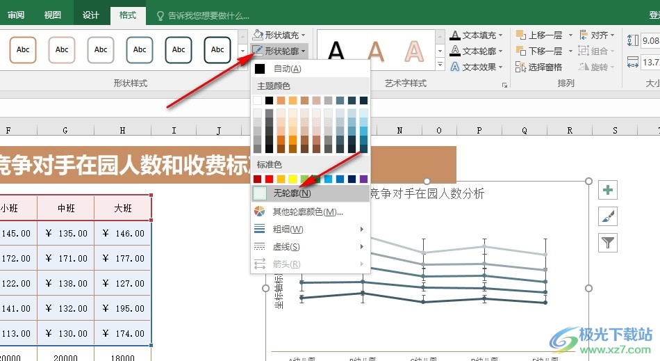 Excel表格文档将折线图变为透明背景的方法