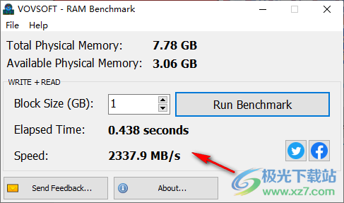 Vovsoft RAM Benchmark(内存基准测试工具)