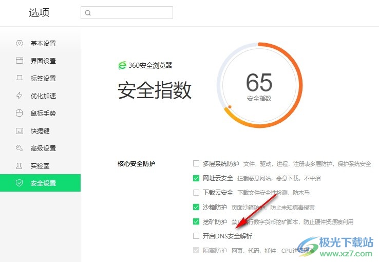360安全浏览器开启DNS安全解析功能的方法