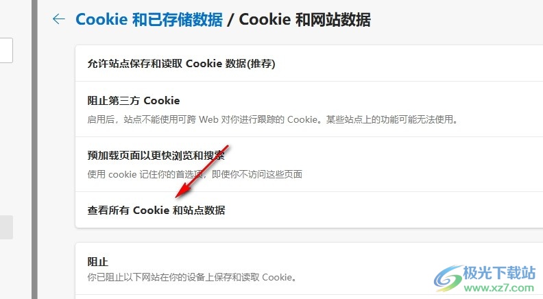 Edge浏览器删除所有网站的Cookie和数据存储的方法