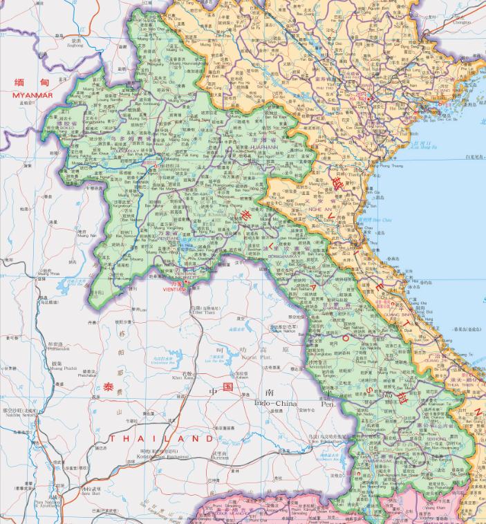 老挝地图中文版全图(1)