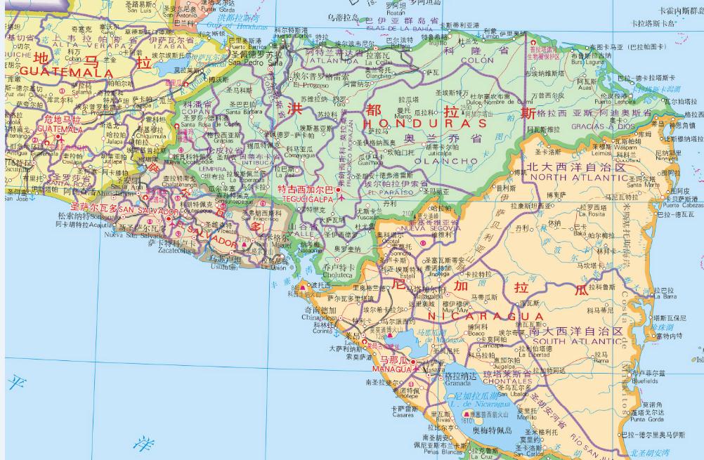 尼加拉瓜地图高清版大地图(1)
