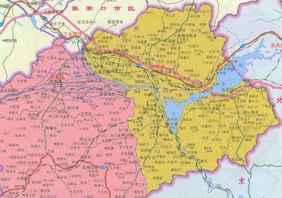 河北张家口市怀来县地图(1)