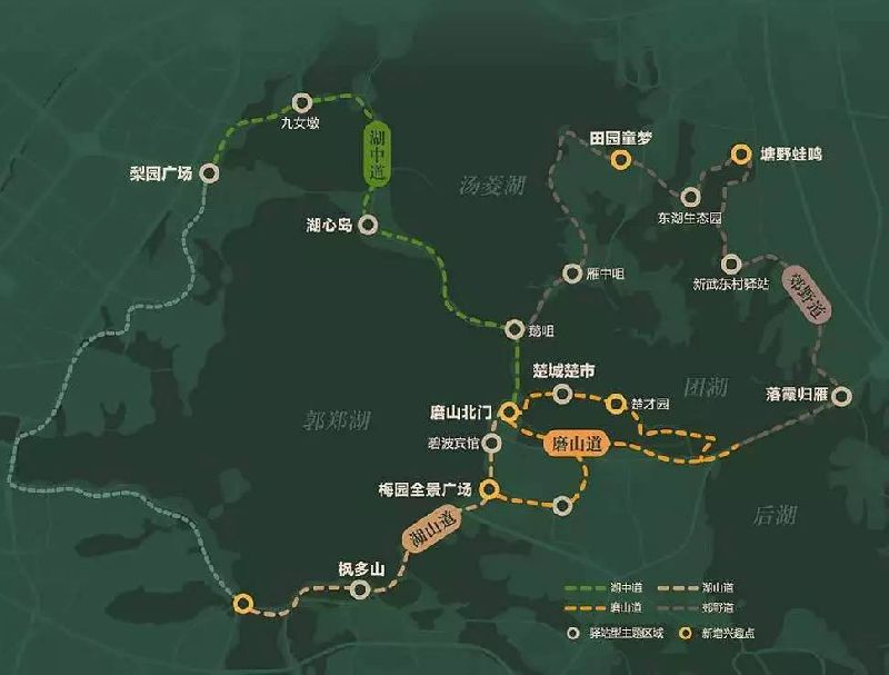 武汉东湖绿道骑行路线图官方版