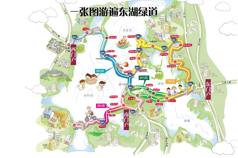 武汉东湖绿道路线图最新版(1)